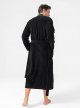 Men's Warm Robe Soft Coral Fleece Long Plush Bathrobe